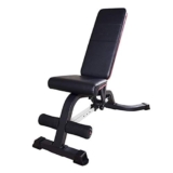 KOMFGT Panca per pesi regolabile/pieghevole, panca da allenamento piatta/inclinata/declinata, attrezzo per esercizi di seduta, panca con estensione per gambe, per casa, palestra, fitness, studio, nero