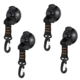 KOMUNJ 4 ganci a ventosa, ventose con gancio, gancio a ventosa extra forte fino a 10 kg, set di ventosa da campeggio con gancio di fissaggio per famiglia, campeggio, auto, tenda da sole