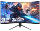 KTC Gaming Monitor 32 Pollici FHD Curvo Monitor, 240Hz, 1ms, 1920×1080, Freesync & G-sync, HVA 1500R Schermo PC, 125% sRGB, Inclinazione Regolabile, VESA, DP1.4/HDMI 2.0 240Hz, USB2.0, H32S17F