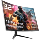 KTC Monitor da gioco curvo FHD 1080p da 32″, VA 1500R, 165 Hz 1 ms, MPRT, FreeSync e G-Sync, 122% sRGB, DP/HDMI, VESA, HDR10, per videogiochi, casa, ufficio, business PC monitor