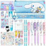 Kawaii Fornitura Scolastica Set,Incluso Penne Rollerball,Cartone Animato Astuccio,Adesivi,Righello,Cordino,Segnalibri,Set Regalo Forniture Scolastiche,Bambini Regali per L’Inizio Della Scuola