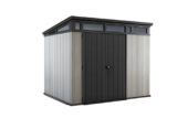 Keter Casetta da Giardino Artisan 9×7, Effetto legno spazzolato, Grigio, 6 m², 277x218x226H cm