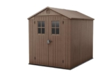 Keter Casetta da Giardino Darwin 6×8, Finitura Effetto Legno, Colore Marrone, 4,5 m², 190x244x221H cm