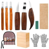Kit Intaglio Legno 20PCS Attrezzi per Legno Set Intaglio Legno Sgorbie per Legno con Legno per Intaglio per Legno da Intaglio Lavorazione Legno Legno Fai Da Te