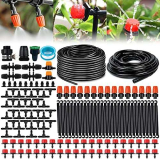 Kit di Irrigazione a Goccia, 40M+10M Kit Irrigazione Goccia Giardino, 193PCS Kit di Irrigazione a Goccia, Sistema di irrigazione da Giardino con Ugello Regolabile e Dripper