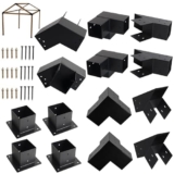 Kit di staffe per pergola inclinate a 30° per pergole in legno da 10,2 x 10,2 cm, kit fai da te per gazebo, pergolato, giardino, capannoni in legno, kit gazebo in metallo, con viti