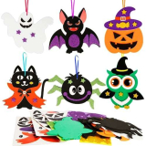 LAMEK 12 Pezzi Kit di Lavoretti di Halloween per Bambini,Idee per Halloween Fai da Te attività Creative Festive,Pipistrelli, Pipistrelli, Gufi, Zucche, Fantasmi per Bambini da Realizzare e Decorare