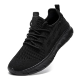 LANGFEUU Sneakers Scarpe Sportive Uomo Scarpe da Corsa Moda Casual Scarpe Jogging Escursionismo Outdoor Tennis Fitness Palestra Scarpe da Lavoro Traspiranti Leggeri e Confortevoli Nero EU 45