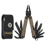 LEATHERMAN Rebar – Attrezzo Multifunzione Tascabile e Compatto con 17 Strumenti Pratici per Fai da Te, Outdoor e Campeggio – Marrone Coyote