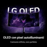 LG 45GR95QE UltraGear Gaming Monitor 45″ QHD UltraWide Curvo OLED HDR, 3440×1440, 0.03ms, G-Sync Compatible, AMD FreeSync Premium 240Hz, HDMI 2.1 VRR (HDCP 2.3), Display Port 1.4, Nero