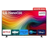 LG NanoCell 75”, Serie 81 2024, 75NANO81T6A, Smart TV 4K, Processore α5 Gen7, 20W, 3 HDMI, Filmmaker Mode, Game Optimizer, Alexa, Wi-Fi, webOS 24, Telecomando puntatore