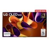 LG OLED evo 65”, Serie G4 2024, OLED65G45LW, Smart TV 4K, Staffa a muro inclusa, Processore α11, Brightness Booster Max, 60W, Dolby Vision, Wi-Fi 6, 4 HDMI 2.1 4K@144Hz, GSYNC, VRR, ThinQ AI, webOS24