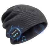 LTdlhFk Bluetooth Beanie, Stereo Knit Music Hat con Bluetooth V5.0 Wireless Cappelli Cuffie Aggiornato Unisex Knit Bluetooth Beanie Adatto per Gli Sport all’Aria Aperta,Grey