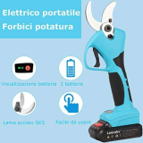 Laecabv Forbici Potatura Elettriche 40mm Progressivo Professionali Cesoie con 2 21V/2Ah batteria per Giardinaggio Ulivi Albero da frutta vigneto (LA40)