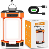 Lampada da Campeggio, BICKON Lampada Ricaricabile USB, 60 LEDs Super Luminoso 5 Modalità Lanterna da Campeggio, 25+ Ore di Lavoro Lampada per Tende, Campeggio, Pesca, Escursionismo, Emergenza