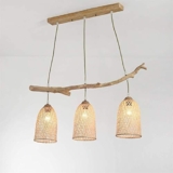 Lampadino Fatto a Mano del Sud -EST Asiatico Fatto a Mano, Nordic Creative Fai -da -Te in Terapia Fai -da -Te Lampada a Sospensione Singola Testa in Legno in Legno Sala da Pranzo Sala da Pranzo Bar