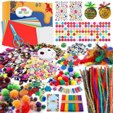 Lavoretti Creativi per Bambini, 1900+ Pezzi DIY Art Craft Set, Bricolage Fai da Te Kit Creativi DIY Giocattoli, 2 Palline di Natale, Scovolini, Piume, Paillettes, Giochi Creativi Bambina 5 6 7 8 Anni