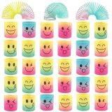 Lectorias 30 Pezzi Gadget Compleanno Bambini, Molla Giocattolo per Bambini, Regalini Fine Festa Compleanno, Mini Smiley Springs, Rainbow Magic Spring per Bambini, Spirale Arcobaleno per Feste