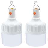 Ledeak 2PCS Lampadina da Lavoro a Sospensione, Lanterna da Campeggio Portatile Luce a LED di Campeggio Ricaricabile, 3 Modalità Dimmerabili, Luce Esterna per Tende, Barbecue, Giardino, Emergenza