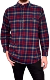 Lee Valley, camicia in flanella di cotone con nonno, Maroon Navy Plaid, XL