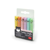Legami – Teddy’s Style, Set di 6 Mini Evidenziatori, 1×7,5 cm, Giallo, Pesca, Rosa, Lilla, Azzurro chiaro, Verde chiaro, per Sottolineare ed Evidenziare con Precisione