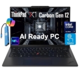 Lenovo Computer portatile ThinkPad X1 Carbon Gen 12 (touchscreen FHD+ da 14″, Intel Core Ultra 7 165U vPro, 32 GB LPDDR5x-6400MHz, SSD da 2 TB), PC AI, retroilluminato, FP, hub IST, webcam 1080p, Win