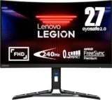 Lenovo Legion R27fc-30 Gaming Monitor – Display 27 pollici FullHD WLED 1920 x 1080, VA, Bordi Ultrasottili, AMD FreeSync, 0.5ms, 240Hz, Cavo HDMI – Raven Black – Esclusiva Amazon