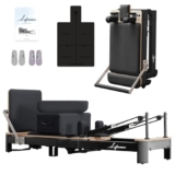 Li Fitness Pilates Reformer, macchina pieghevole in alluminio per pilates con molle, Reformer Box, Jumpboard, calzini e tappetino per pilates, macchina per allenamento a casa ed esercizi in palestra,