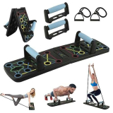 Locisne Portatile Pieghevole Ultra Push Up Board Staffa Bordo Multifunzionale Braccio Addominal Muscle Training System con Stand Fitness con Resistance Band Training Equipment