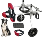 Lokshun Sedia a rotelle per cani per gambe posteriori Carrelli per cani di grandi dimensioni con ruote Sedia a rotelle regolabile per cani con zampe posteriori disabili che camminano, con 4 cuscinetti