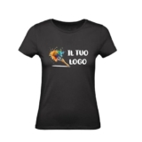 M-Italy Stock 100 T-Shirt Donna – Personalizzate Logo Stampa Fronte e Retro – Maglietta Super vestibilità Top qualità (IT, Testo, Taglia Unica, Regular, Regular, 100, Nero)