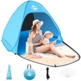 MAXDONE Tenda da spiaggia pop up tenda da spiaggia per 2-3 persone, automatica, protezione UV50+, portatile, extra leggera, per famiglie, spiaggia, campeggio, giardino, con borsa per il trasporto