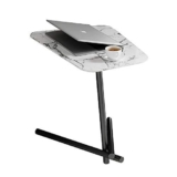 MEILISHAOMEI Tavolino da Divano,Tavolo da Soggiorno in Marmo,Tavolo per Laptop,Tavolo da Snack,Comodino per Camera da Letto,Struttura in Acciaio al Carbonio Nero,20,8″×15,7″×19,6″