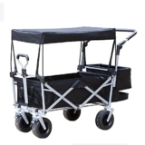 MIIKHI Carrello a mano, carrello G-Arden, carrello pieghevole a 4 ruote, carrello Bea100Kg, trasporto bambini, trasporto esterno, spiaggia, terreno sciolto, tenda staccabile/nero (nero)