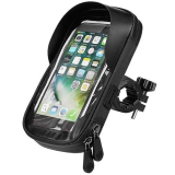 MINSHUXI Borsa Bici Telaio, Borsa Manubrio Bici MTB con Parapioggia, Porta Cellulare Bici Impermeabile con Rotazione 360° e Touchscreen 7″, Borsa Telaio Bici per MTB Bike