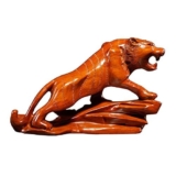 MMAXZ Ornamenti Zen Statua di Tigre Scultura in Legno Zodiaco Animale Scultura Feng Shui Ornamento Decorazione da Collezione Scrivania da Ufficio Tavolo Armadietto del Vino Disposizione Regalo Dec