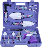 MONODEAL Set di Attrezzi da Giardino, 10 Pezzi Utensili Manuali da Giardino, Manico Cazzuola Rastrello Sarchiatrice Cesoie Spruzzatore con Custodia per Il Trasporto, Regalo da Giardino per Uomo Donna