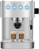 Macchina da Caffè Macchina da Caffè Home Manuale Italiano Macchina per L’Espresso, Pompa e Filtro Silenzioso in Acciaio Inossidabile per Casa e Ufficio, per Cappuccino, Latte e Moch Interessante, HU