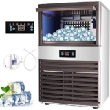 Macchina per cubetti di ghiaccio in acciaio inossidabile 80kg/24h con capacità di stoccaggio del ghiaccio di 18 kg, ideale per casa, ufficio, ristorante, bar, caffetteria
