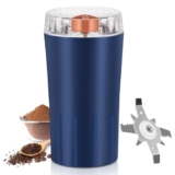 Macina Caffe’ Elettrico, 300W Macinacaffè Elettrico, con 8 Lame in Acciaio Inox, Macina Caffè Multifunzione, Macina Spezie, Coffee Grinder, per Chicco di Caffè, Erbe, Noci, Cereali, Spezie, Blu