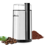 Macina Caffè, Wancle Macina Caffe elettrico, Macinatore di spezie silenzioso, mulino da caffè one touch, utilizzato per fagioli, spezie, ecc., con spazzola pulita, acciaio inossidabile
