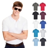 Magliette Polo Personalizzate Stampa con Logo o Ricamo per Aziende ed Eventi, Fruit of The Loom Abbigliamento Personalizzato Promozionale a Maniche Corte (50)