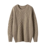 Maglione girocollo da donna a maniche lunghe, Caff, Taglia unica