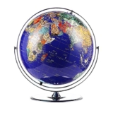 Mappamondo con arco in metallo e base con rotazione di 720° Globo decorativo, facile da leggere, grande mappamondo geografico educativo per aule e uffici (blu 50 cm)