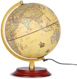 Mappamondo illuminato da 10″, luce LED incorporata con rotazione a 360° per la vista notturna, mappamondo geografico educativo sul desktop, regalo creativo