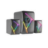 Mars Gaming MS-H21, Altoparlanti Gaming RGB 2.1 e Subwoofer da 35W, Sistema di Driver Invertiti 3D Surround, Altoparlanti Compatti Illuminazione RGB Dinamica, Alimentazione USB e Jack 3.5mm, Nero