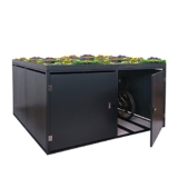 Mendler Garage Armadio per 4 Biciclette con Serratura e fioriera HWC-L56b Ferro Acciaio zincato 126x220x210cm Antracite