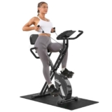 Micyox MX-600 Cyclette Magnetica con Schienale Bicicletta da Ciclismo da Interno Pieghevole con Display LCD e Sensore di Frequenza Cardiaca Bici da Allenamento a Casa con Bande di Resistenza