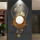 Moderna decorazione da parete geometrica in metallo 3D,decorazione da parete estetica 3D con foglie di ginkgo,grande decorazione da appendere per soggiorno,camera da letto,ufficio e hotel (27,2