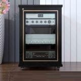 Moderno armadio AV con ruote e gestione dei cavi, supporto per audio e video, facile da montare, ideale per casa, ufficio e teatro